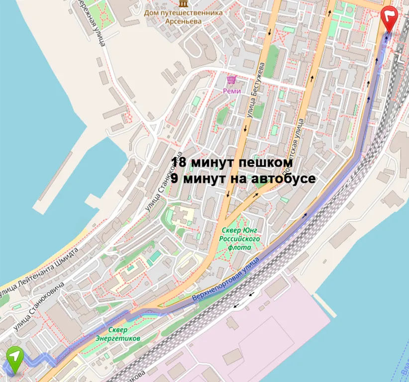 2-комнатная квартира в центре с панорамным видом на бухту Золотой Рог