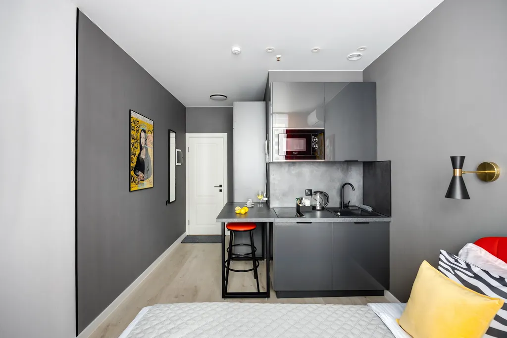 Квартира Квартира Стильная студия у ботанического сада Red — Москва