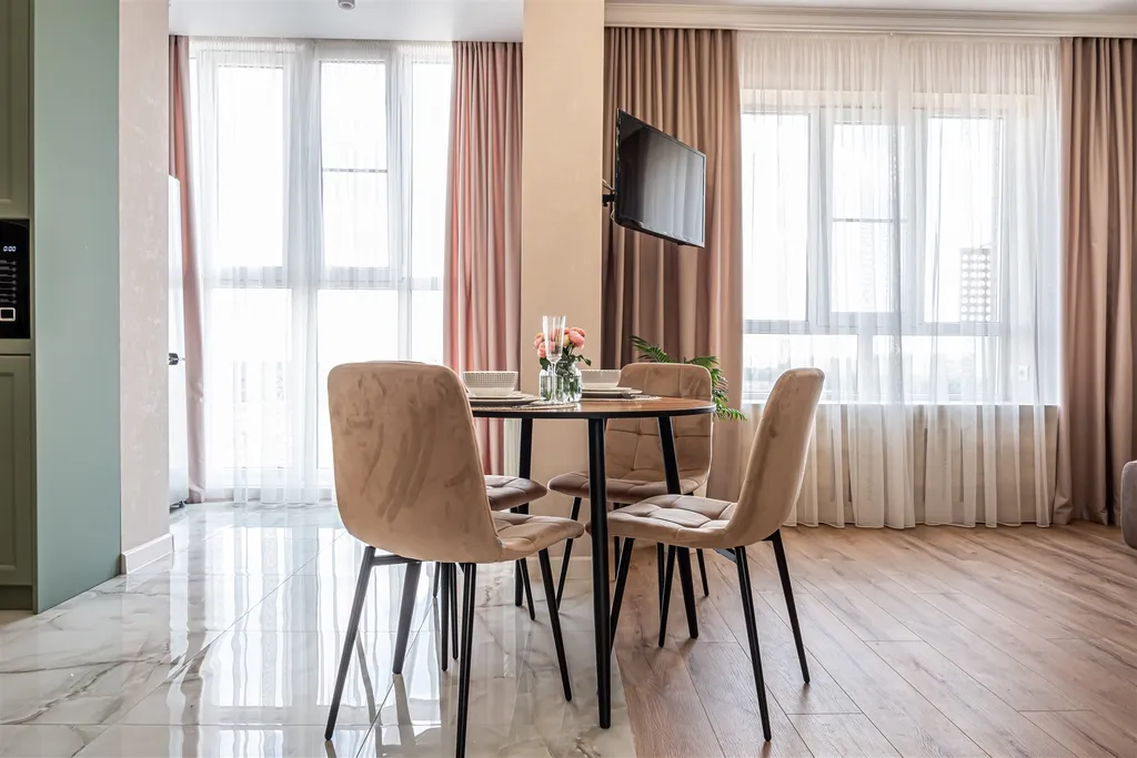 Новая уютная квартира с видом на фонтан