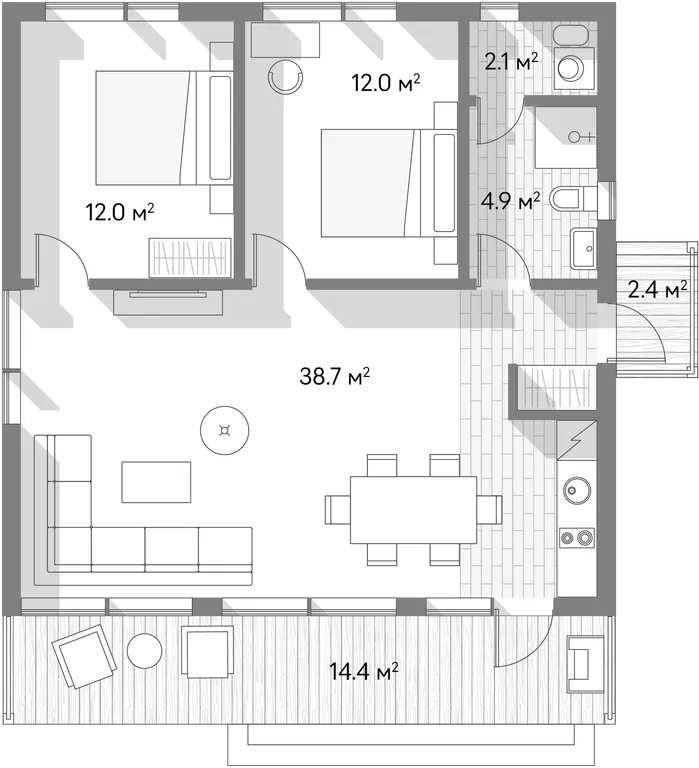 Коттедж Дом с 2 спальнями на 1 линии с видом на озеро — Ермилово