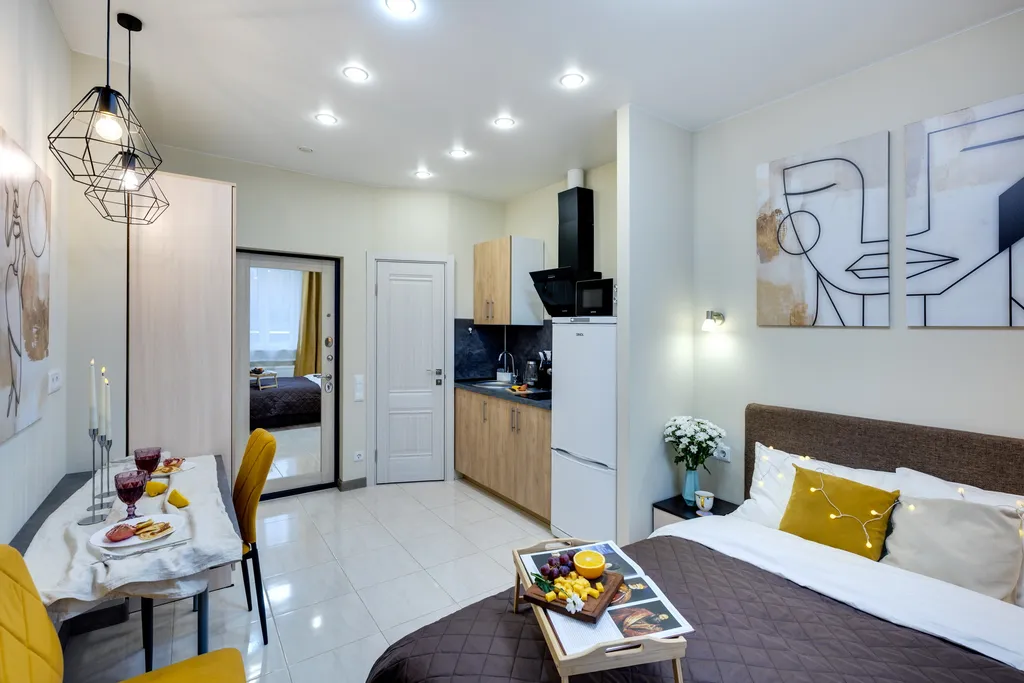 Солнечная студия Эллида в ЖК Одинбург недалеко от больницы.