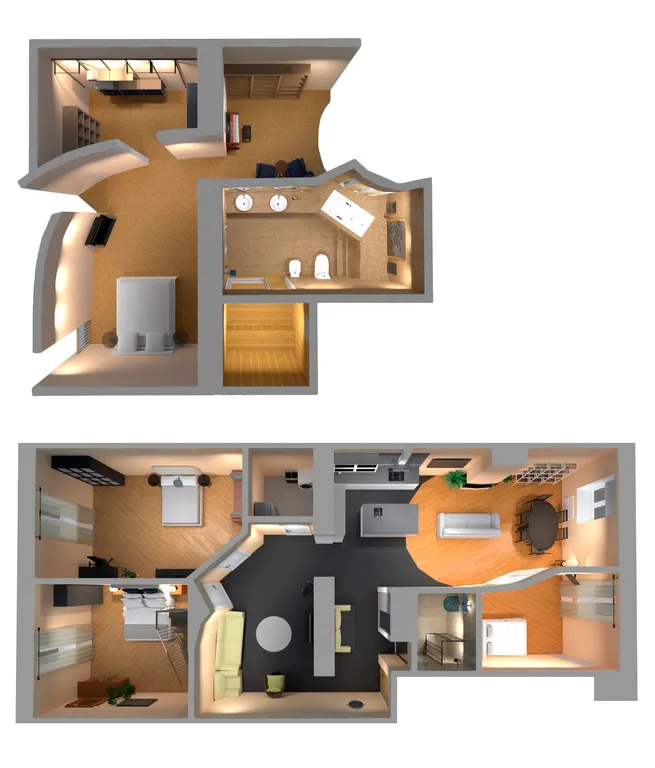 Двухэтажная квартира в центре города