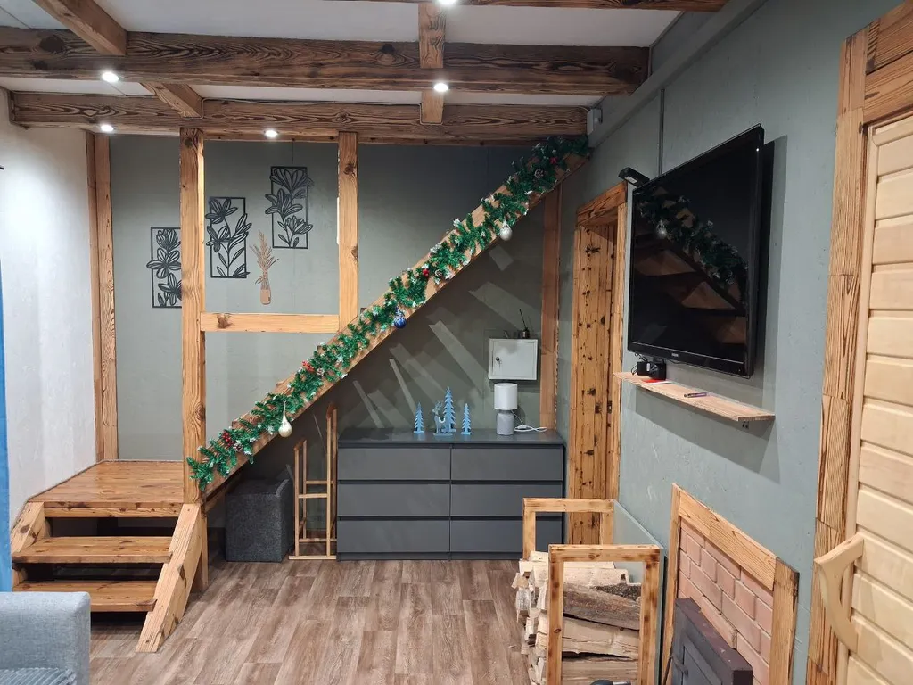 Дом с сауной на дровах, беседкой и мангальной зоной, фотозона