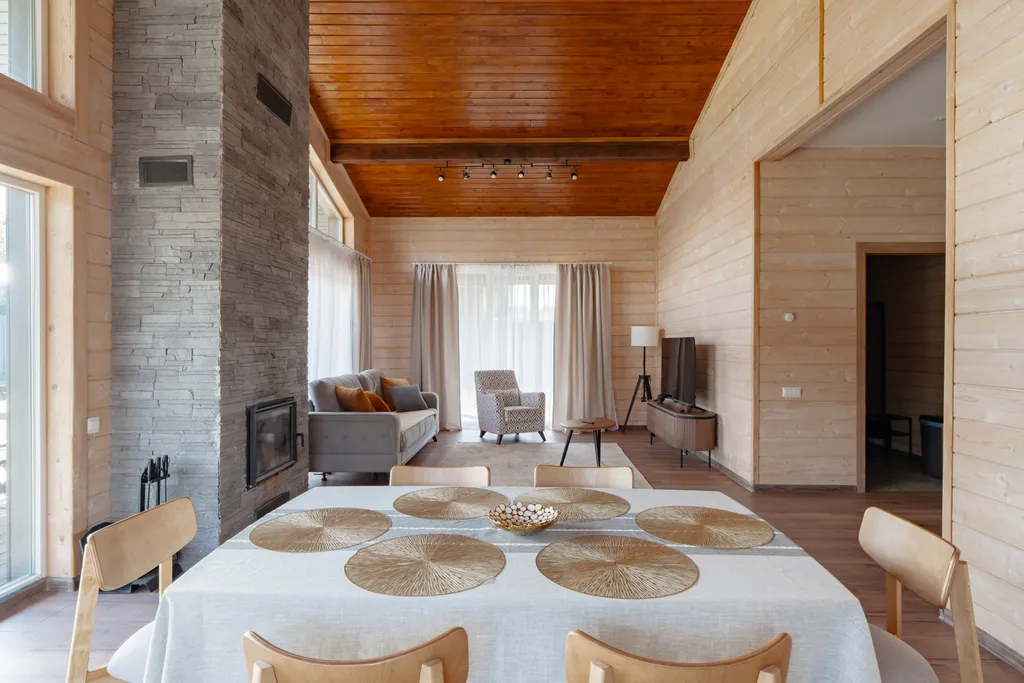 Уютный дом с камином и сауной у Охта Парка