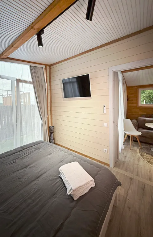 Дом «Барн Хаус» с видом на горы , с купелью на дровах. Баня и Чан