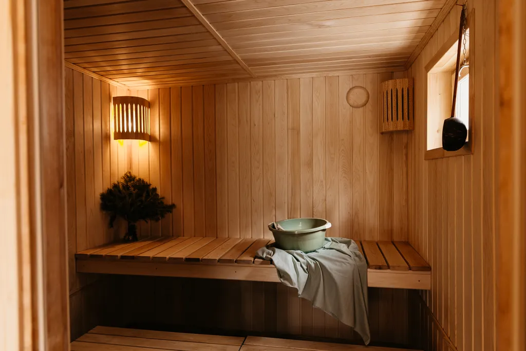 Дом с панорамными окнами и террасой в окружении леса