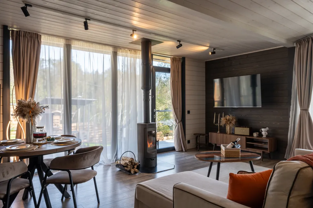 Дом с чаном и сауной у леса.