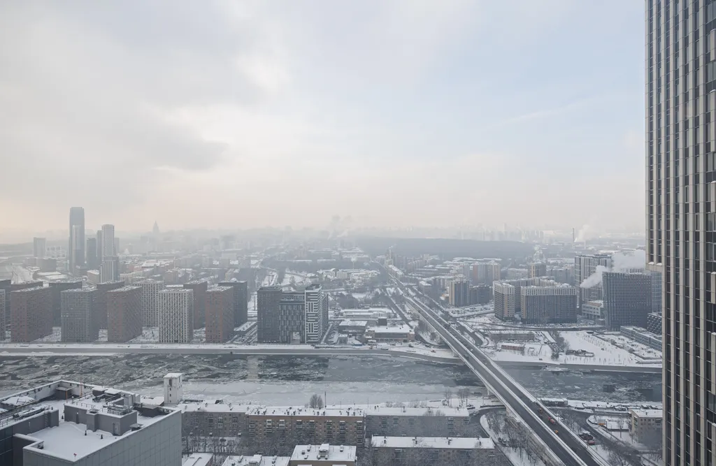 Стильная студия с видом на Москву-реку, рядом с Москва Сити, 43 этаж