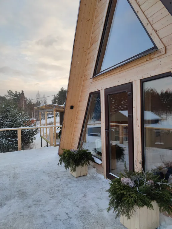 A-frame с беседкой и сауной у Игоры