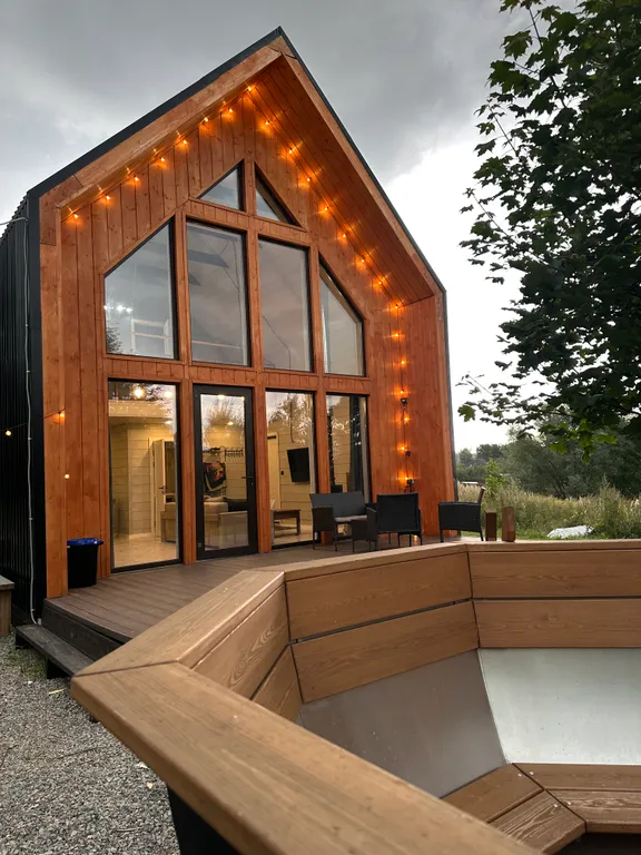 Новый дом, барнхаус с баней и чаном на природе