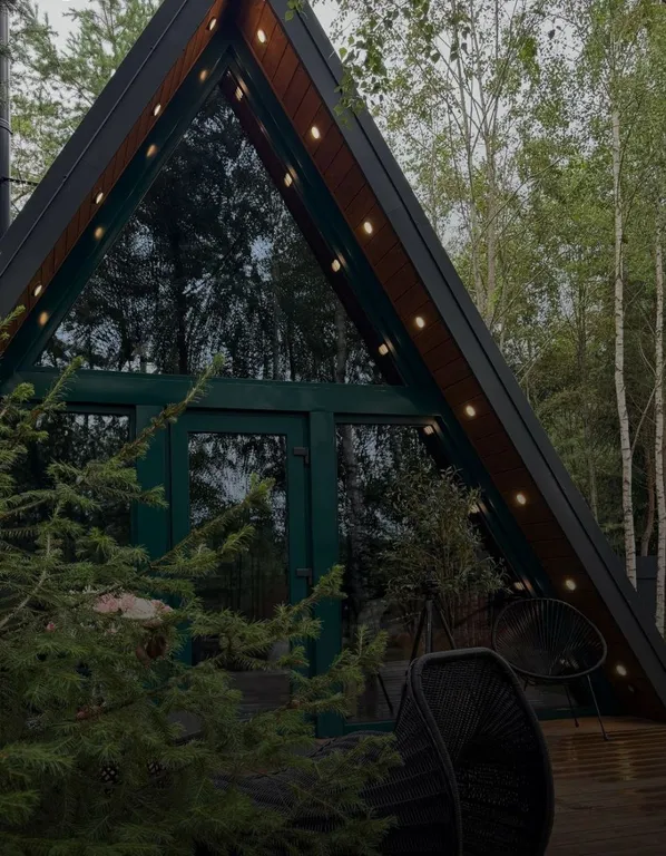 Уютный треугольный VIP дом в 25км от Минска с горячей купелью и баней