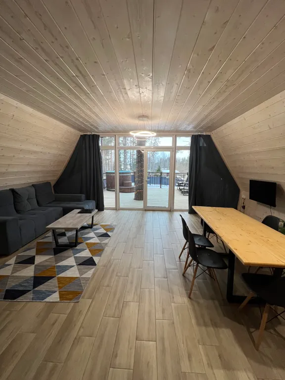 Коттедж aframe на 6 персон с купелью и баней на дровах