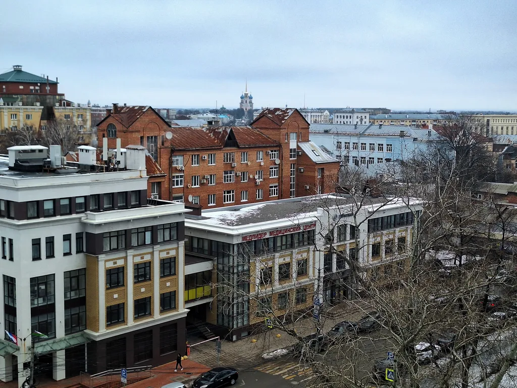 Евродвушка в историческом центре с видом на Рязанский Кремль