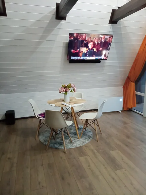 Дом-шале А-фрейм Счастье с баней у реки