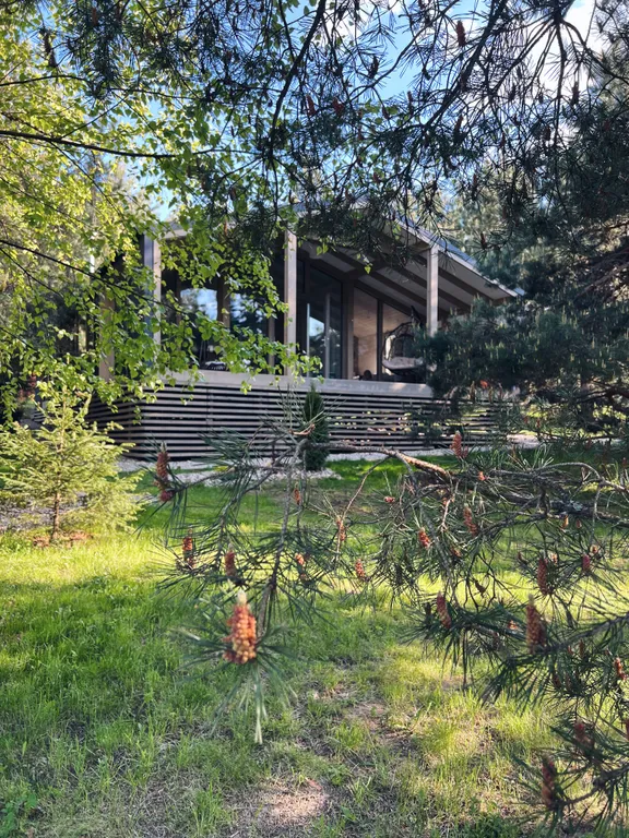 Коттедж Дубль дома с панорамными окнами на сосны — Семеновское