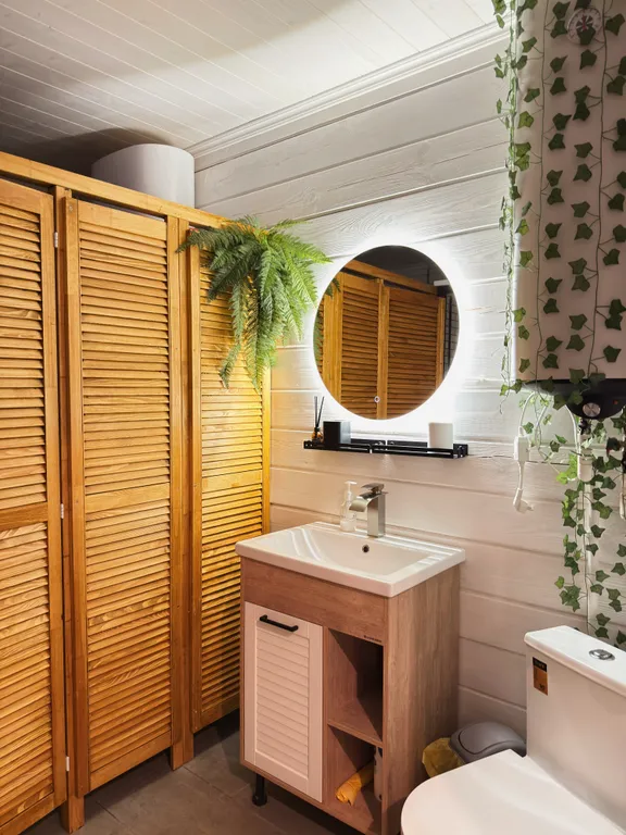 Белый дом и сосны