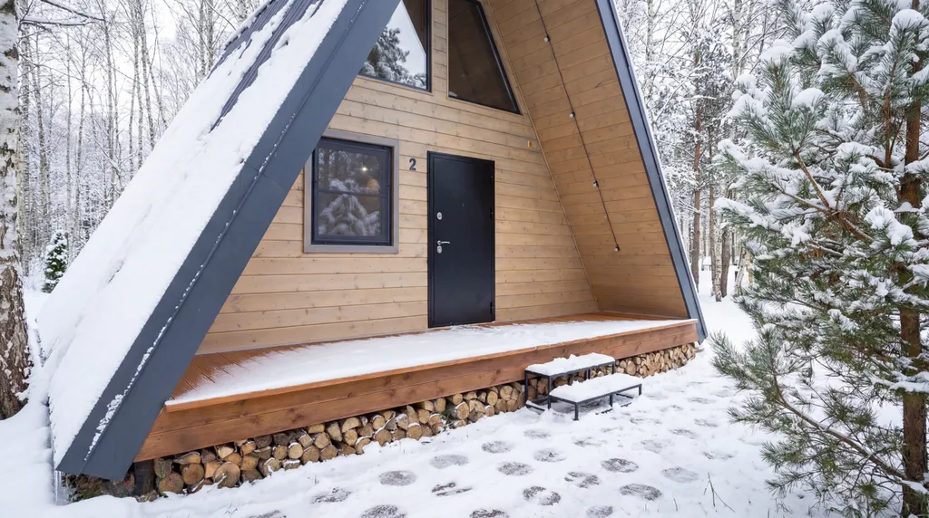 Домик A-Frame с купелью 60 м2