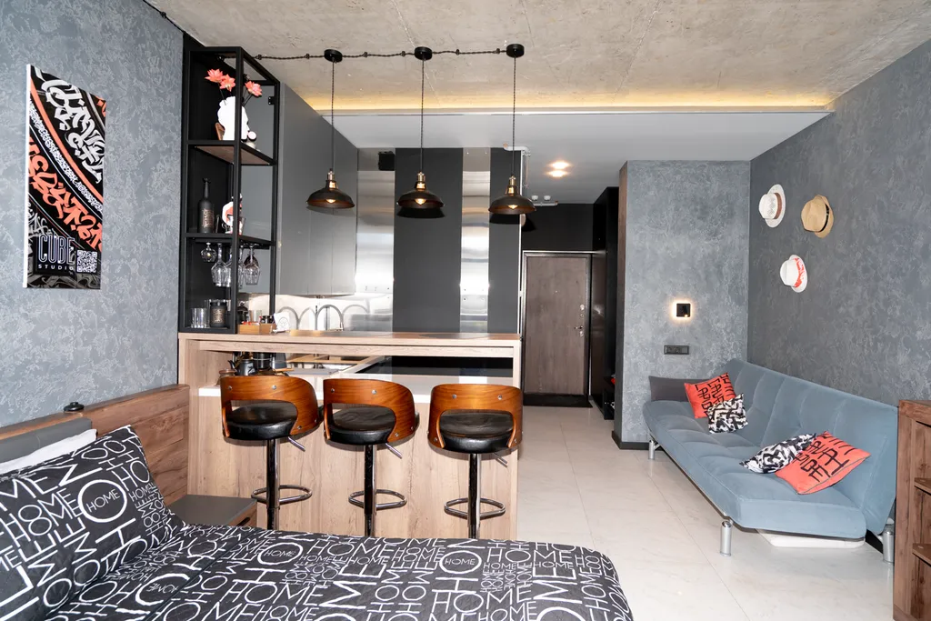 Дизайнерская студия Ls-black strong с видом на море и горы 7 этаж