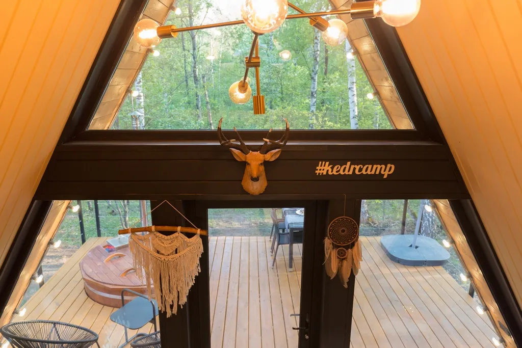 Глэмпинг Krona camp (Дома A-frame в лесу) 40 км от Уфы