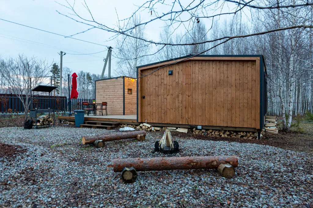 Семейный домик с финской сауной у леса