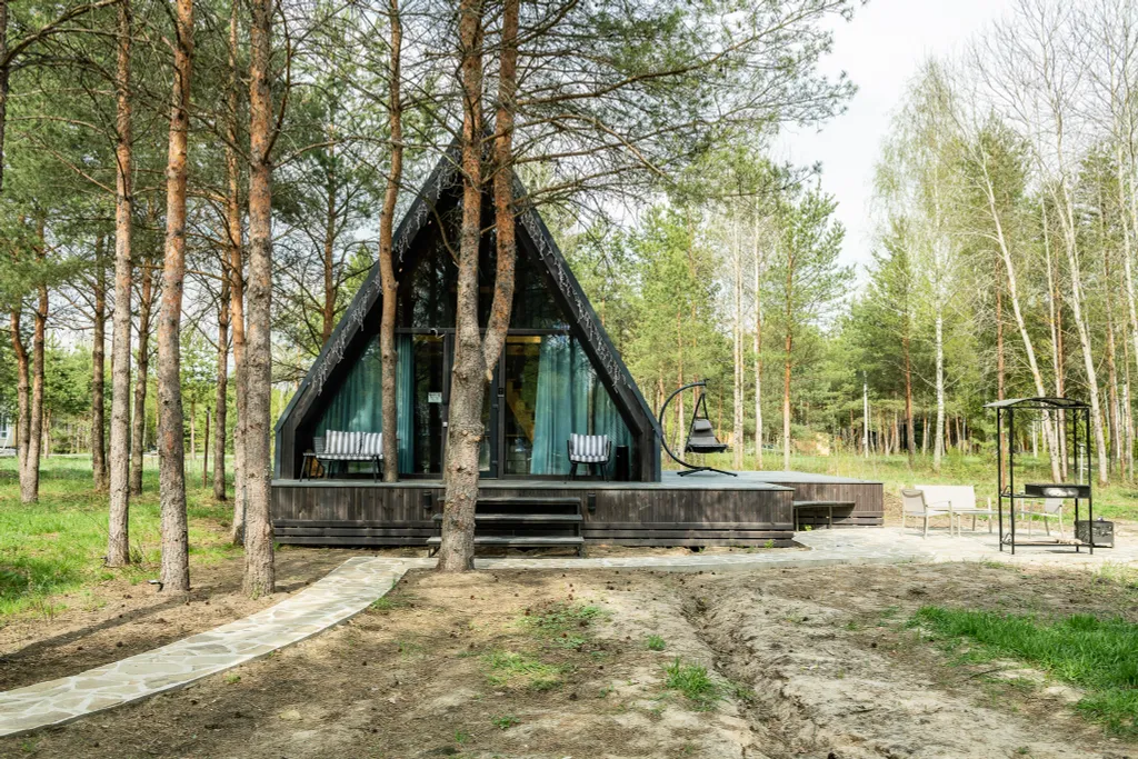 A-Frame из натурального дерева без купели