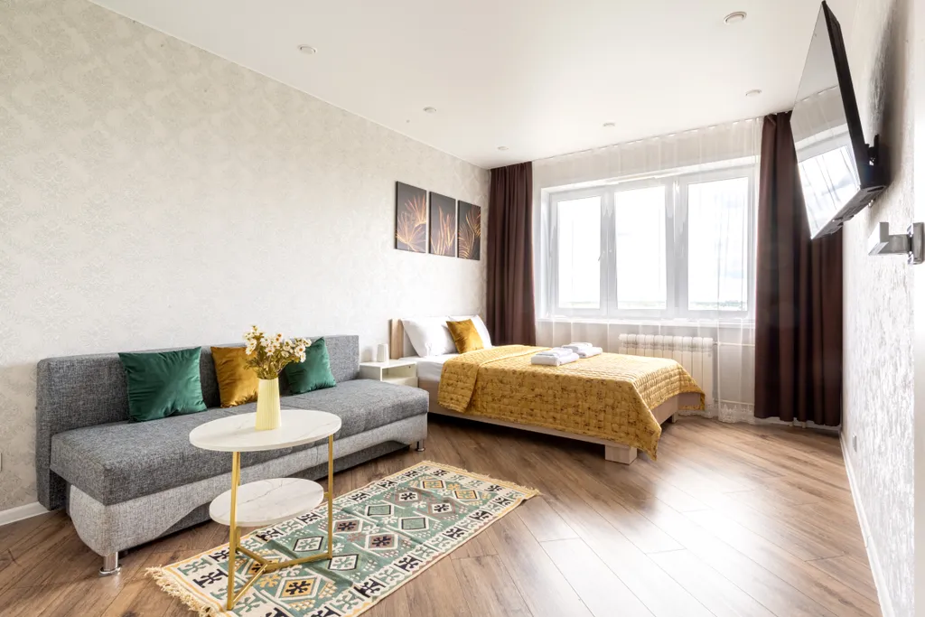 Уютная в новом микрорайоне, с гостиничным сервисом бесконтактно