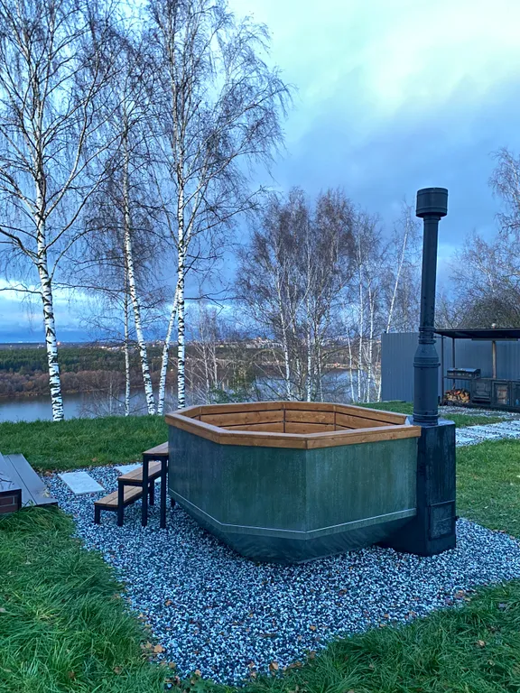 Коттедж Дом с чаном и видом на реку в стиле A-Frame — аренда посуточно в Нижний Новгород