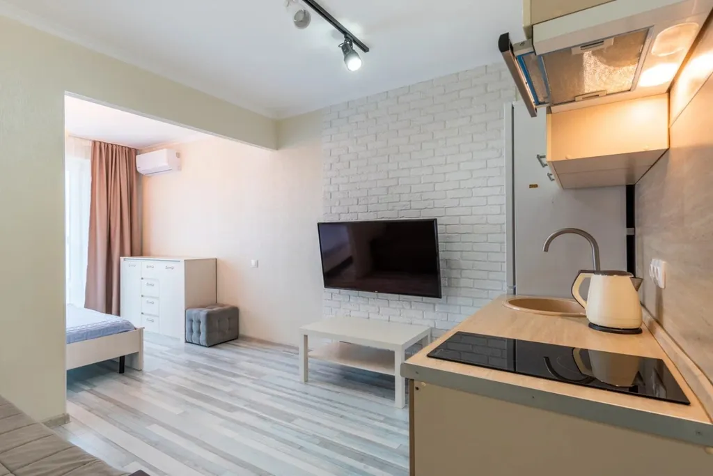 Apartment near Mega Khimki with a balcony