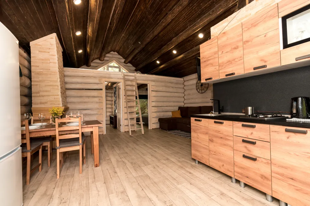 Karelia Log House “Дом с камином”  с панорамным видом на лес