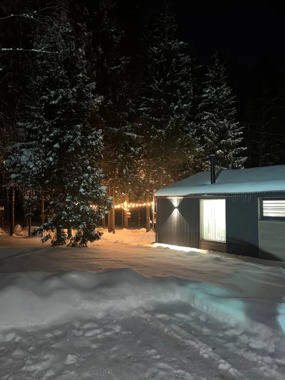 Панорамный дом с видом на лес и банным чаном