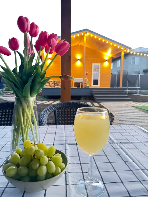 Дом с панорaмными окнaми, баней, чаном и уютной атмосферой