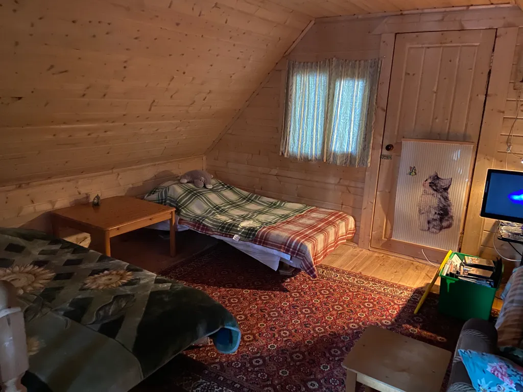 Хижина в лесу на берегу озера без соседей