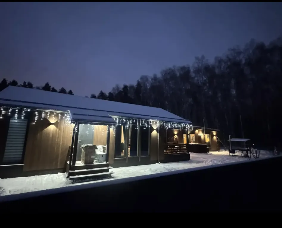 Дом в скандинавском стиле с баней и спа купелью в Подмосковье