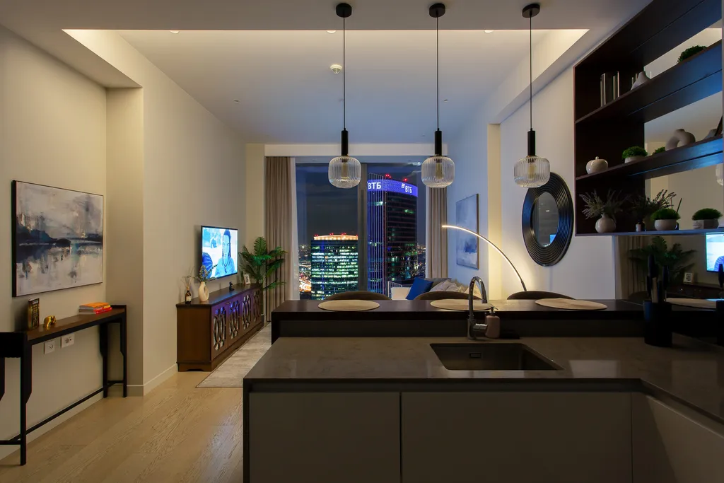 62 этаж, вид на Башни, Лужники, Парк победы