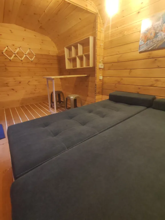 Мини-домик Бочка с собственной беседкой