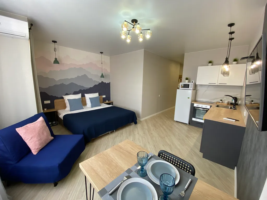 Дизайнерская студия Бизнес с красивым видом на город