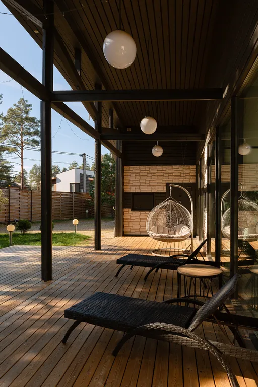 Дизайнерский коттедж с садом на крыше