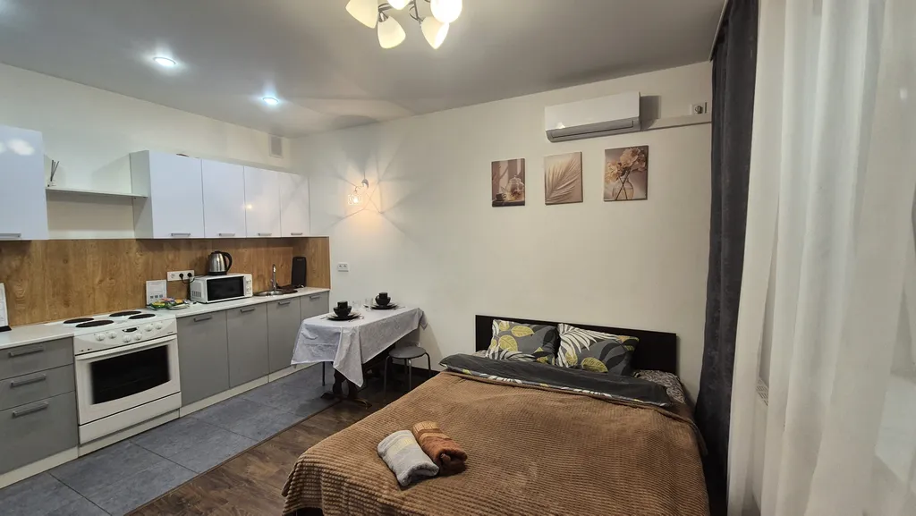 Комфортабельная студия в Новом Пушкино с кондиционером