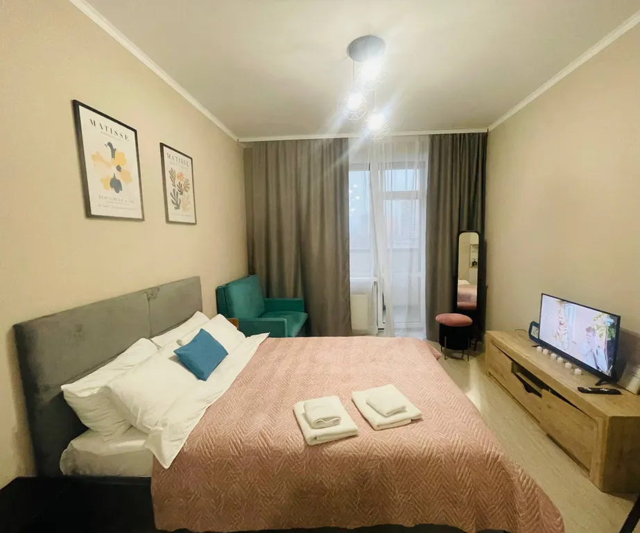 Квартира Квартира Уютная студия для командировочных, пар и пар с детьми — Шушары