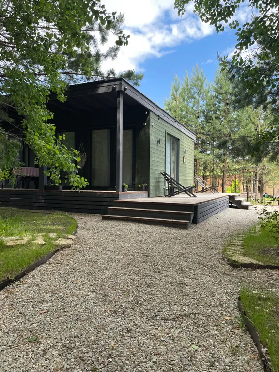 Дом с баней и купелью у леса