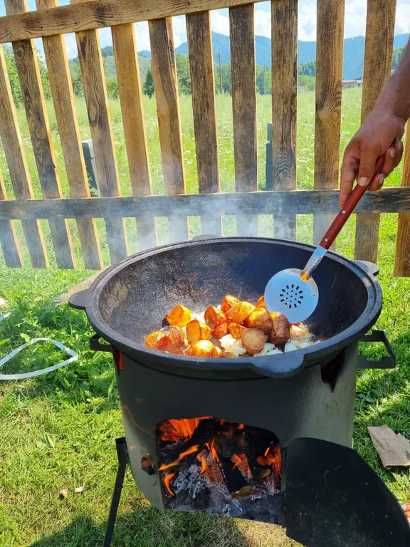 Дома возле Катуни среди гор