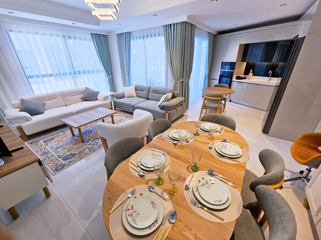 Большая квартира с 4 спальнями в комплексе с аквапарком 5 звёзд — аренда посуточно в Аланья