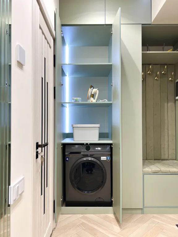 Уютная дизайнерская студия на 16 этаже в ЖК Modera Towers