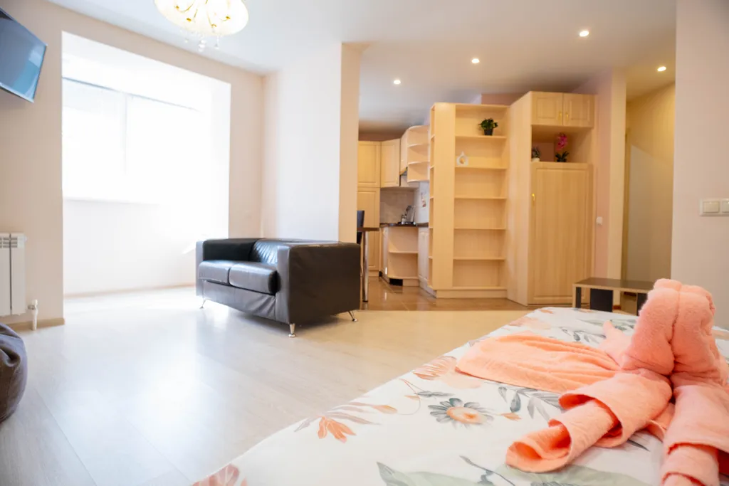 Студия со светлым ремонтом в новом доме