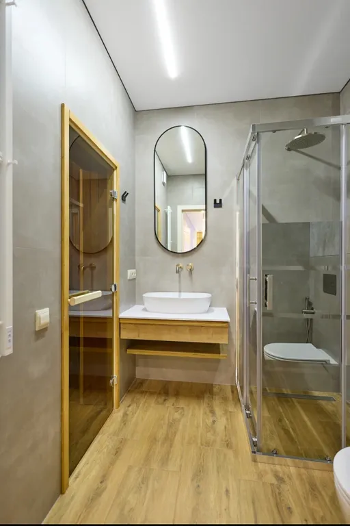 Дом с сауной и террасой а видом на сад