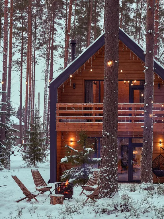 Коттедж Уютный дом с камином и баней в окружении леса — Санкт-Петербург