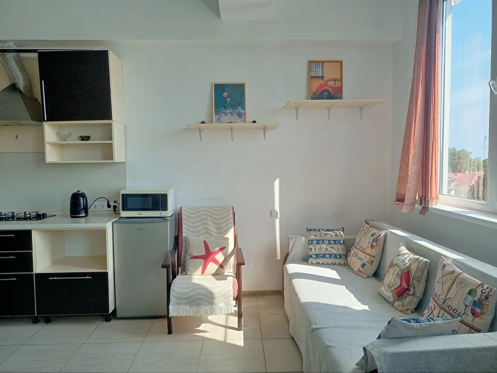 Квартира Квартира Атмосферный апартамент в морском стиле с видом на море в 300м до пляжа — Сириус