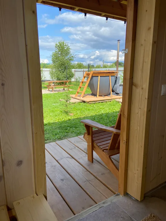 Уютный домик афрейм, банный чан, банька