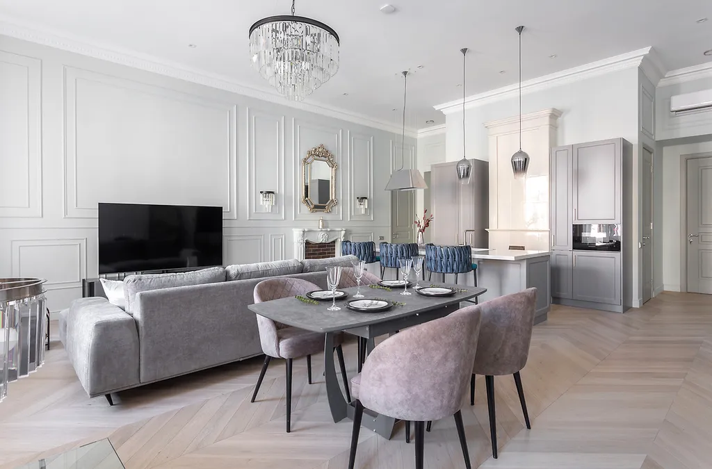 Апapтаменты с новым дизайнeрcким рeмонтом, пaнopамным видом на Невcкий