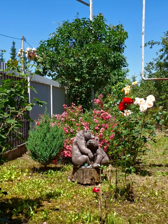 Дом с навесом возле реки